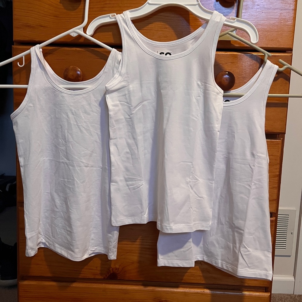 SO Girls White Tank Tops